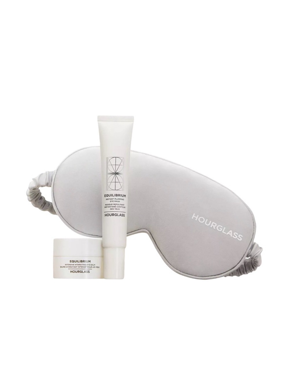 Hourglass Equilibrium Eye Cream Trio with Light Gray Sleep Mask
